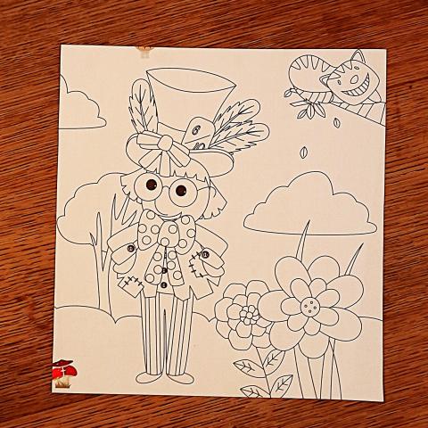 troc de  Coloriage "Le chapelier fou et le chat du Cheshire"., sur mytroc