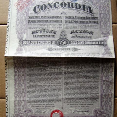 troc de  Ancien titre Roumain " CONCORDIA ", sur mytroc