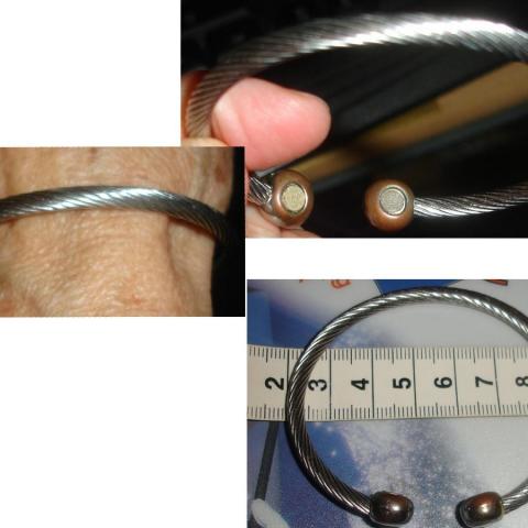 troc de  BRACELET VINTAGE : TORQUE cable métal avec des aimants, sur mytroc