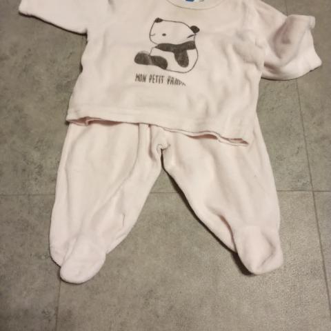 troc de  Pyjama 2 pirces 6 mois marque mots d'enfants rose pale, sur mytroc