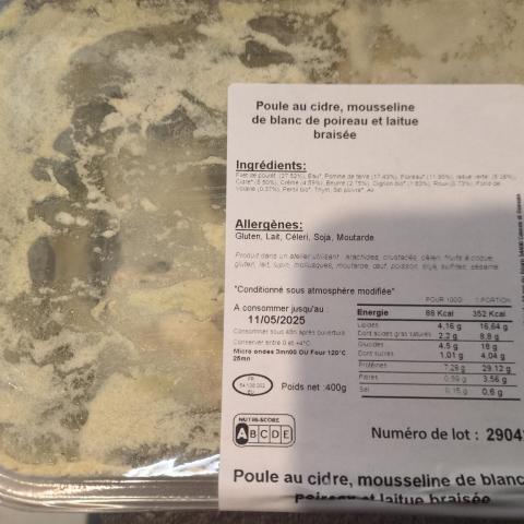 troc de  [NEUF] Poule au cidre, mousseline de blanc de poireau, sur mytroc