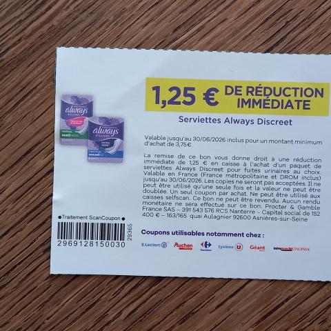 troc de  Bon de réduction ALWAYS., sur mytroc