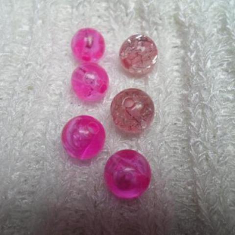 troc de  Lot de six perles rondes rose (Réservé à Troqueuse), sur mytroc