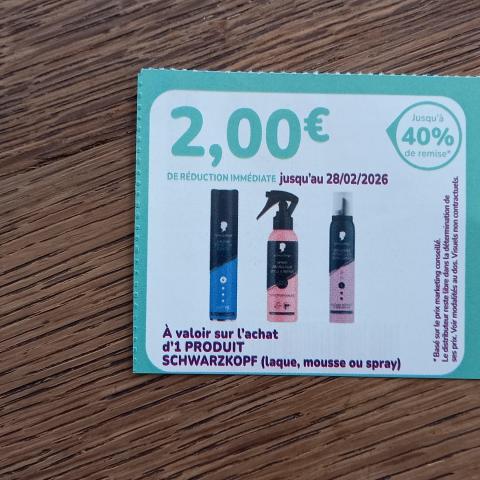 troc de  Bon de réduction SCHWARZKOPF., sur mytroc