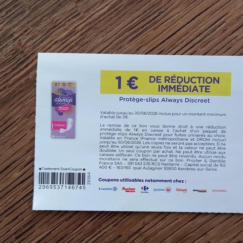 troc de  Bon de réduction ALWAYS., sur mytroc
