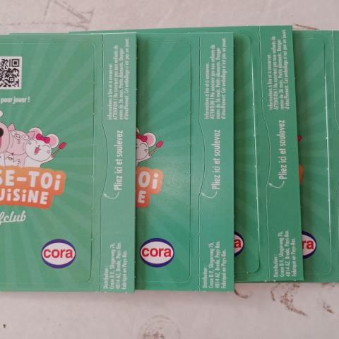 troc de  4 cartes Cora/Match série "Amuse-toi en cuisine", sur mytroc