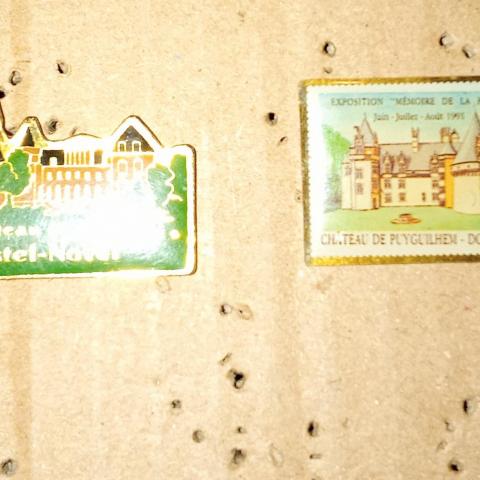 troc de  2 pin's chateaux, sur mytroc