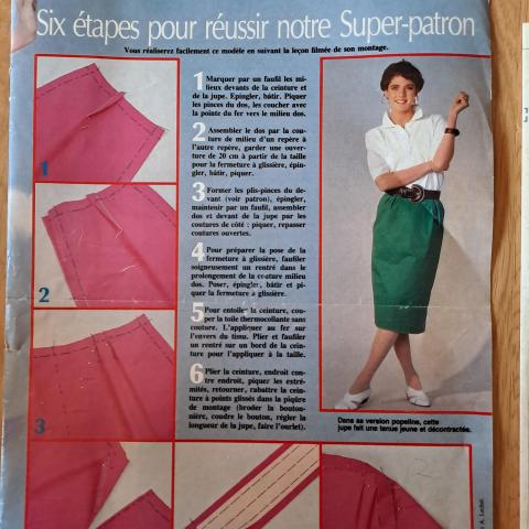 troc de  Patron couture jupe droite 40 à 44, sur mytroc