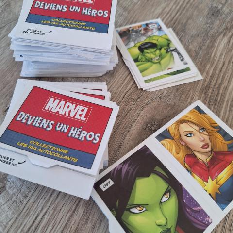troc de  RESERVE - Gros lot d'images autocollantes Marvel - deviens un héros, sur mytroc