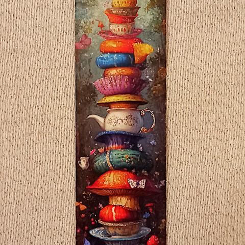 troc de  Marque-page "Thé et champignons". RESERVE., sur mytroc