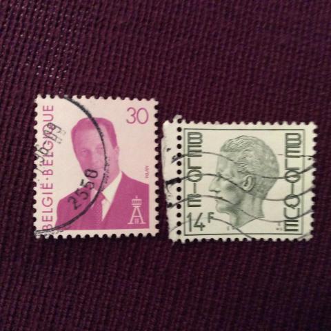 troc de  2 timbres  Belgique, sur mytroc