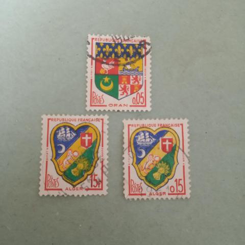 troc de  Lot timbres armoiries villes Algériennes, sur mytroc