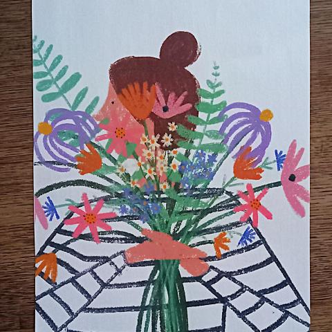 troc de  Affiche "J'apporte 1 bouquet de fleurs"., sur mytroc