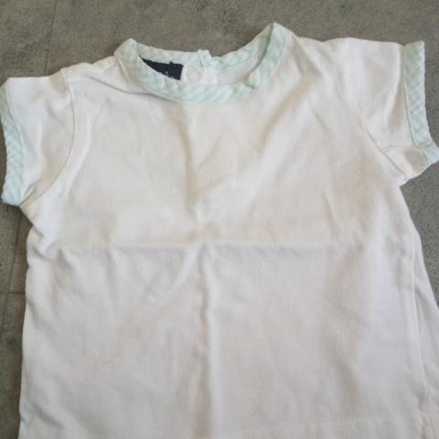 troc de  tee shirt neuf taille 1 an  bordure turquoise marque bob et julie, sur mytroc