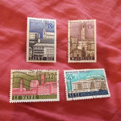 troc de  Réservé Lot timbres Villes reconstruites 1958, sur mytroc