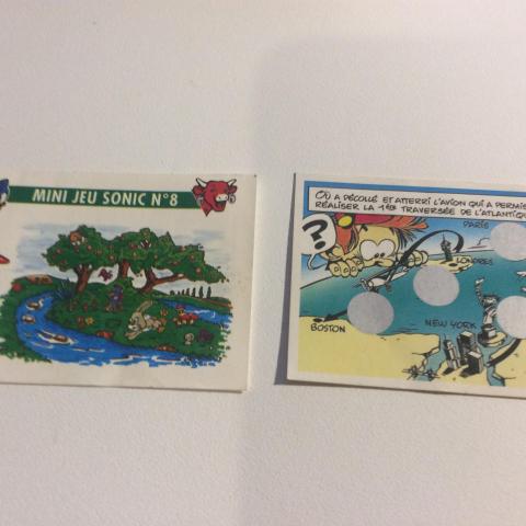 troc de  Reserve Gribouilette 2 Cartes jeux publicitaires la vache qui rit années 1990, sur mytroc