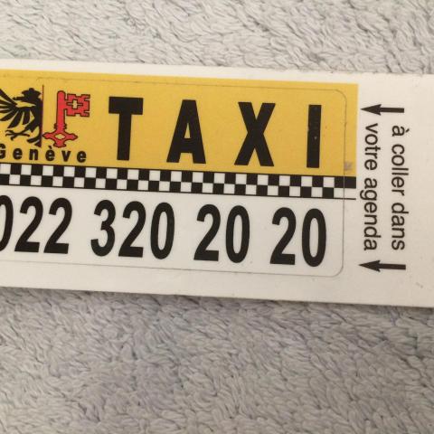 troc de  Autocollant rectangle TAXI aux armoiries de GENEVE / SUISSE, sur mytroc