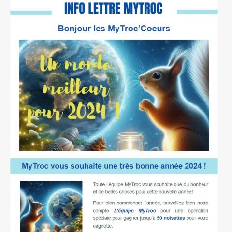 troc de  Info Lettre MyTroc Janvier 2024, sur mytroc