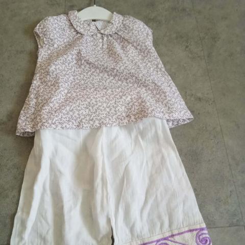troc de  Ensembleété fille mauve et blanc, sur mytroc
