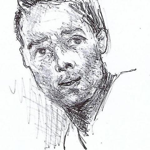 troc de  Jacques Brel, portrait original au bic d'après photo, sur mytroc
