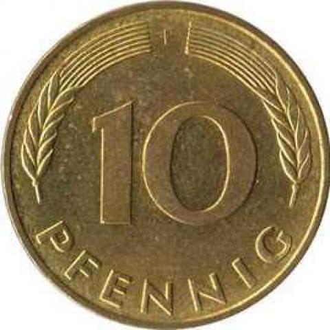 troc de  Numismatique - Pièce 10 Pfennig - RFA, sur mytroc