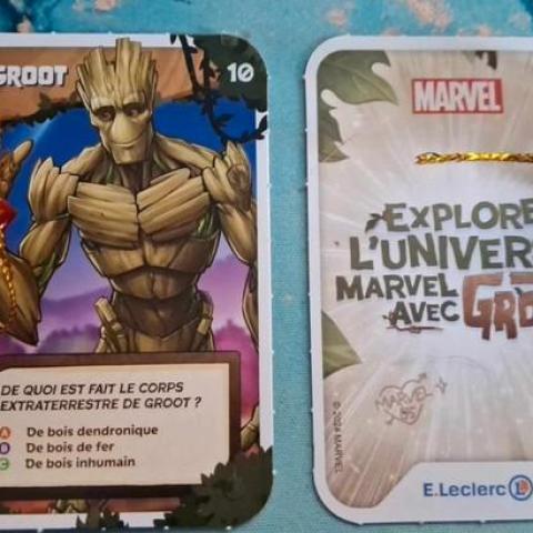 troc de  carte marvel Groot N°10 Leclerc 2024, sur mytroc