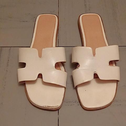 troc de  Sandales plates blanches., sur mytroc