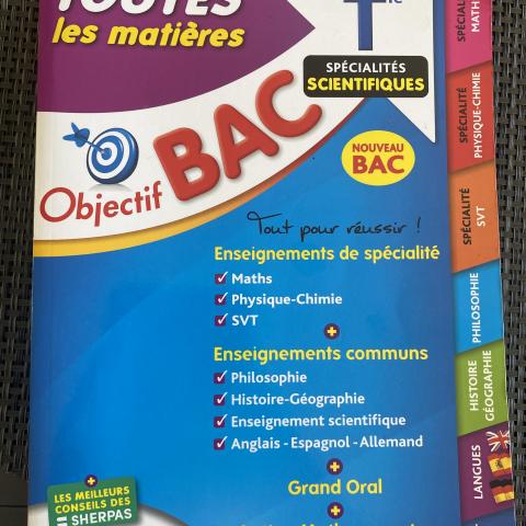 troc de  Objectif Bac Terminale spécialités scientifiques, sur mytroc