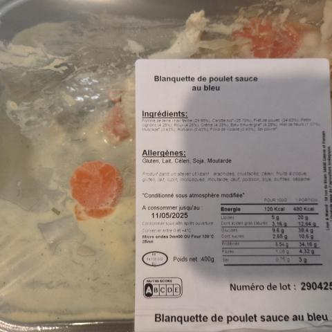 troc de  [NEUF] Blanquette de poulet, sauce au bleu, sur mytroc