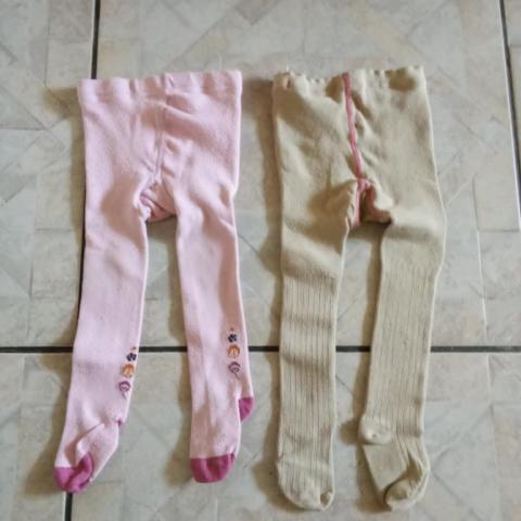 troc de  lot de 2 collant  rose 3 mois  beige  6 mois, sur mytroc