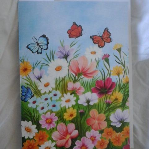 troc de  Carte Fleurs des champs et papillons & son enveloppe blanche, sur mytroc