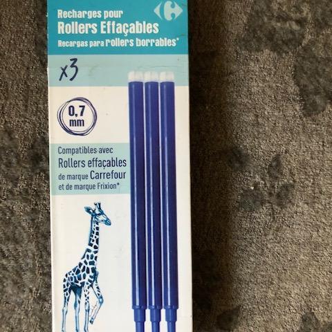 troc de  3 recharges Rollers effaçables bleues 0,7mm, sur mytroc
