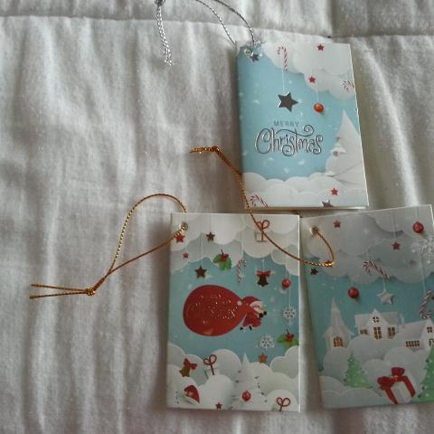 troc de  Lot de 3 cartes messages Merry Christmas pour accrocher au cadeau, sur mytroc