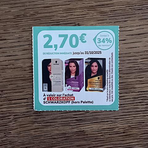 troc de  Bon de réduction SCHWARZKOPF., sur mytroc