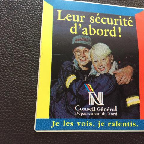 troc de  Autocollant La sécurité conseil général du Nord années 70/80, sur mytroc