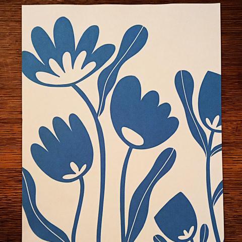 troc de  Affiche "Fleurs bleues"., sur mytroc