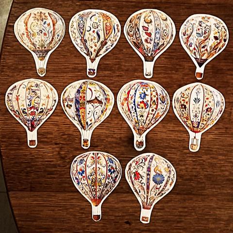 troc de  Etiquettes "Montgolfières"., sur mytroc