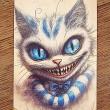 troc de troc carte postale "le chat du cheshire". image 0