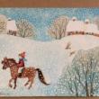 troc de troc carte cavalier à cheval sous la neige de lilo fromm & son envelop image 0