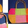 troc de troc petit sac paille osier couleurs pastels avec anses bambou image 1