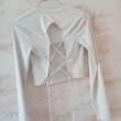 troc de troc top court blanc attaché derriere par galon taiiles 36 image 1