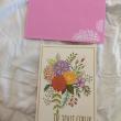 troc de troc carte de tout coeur dessin de fleurs & son enveloppe rose fushia image 1