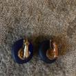 troc de troc (réservé) boucles d'oreilles bleues fixation clip diamètre 2cm image 1