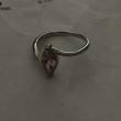 troc de troc bague couleur argentée fausse pierre rose image 2
