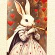 troc de troc carte postale "lapin trompettiste". image 0