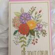 troc de troc carte de tout coeur dessin de fleurs & son enveloppe rose fushia image 0