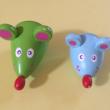 troc de troc réservé jouet bois - 2 têtes de souris - verte et bleue image 0