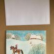 troc de troc carte cavalier à cheval sous la neige de lilo fromm & son envelop image 1