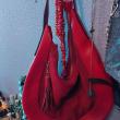 troc de troc sac cuir createur rouge banane image 1