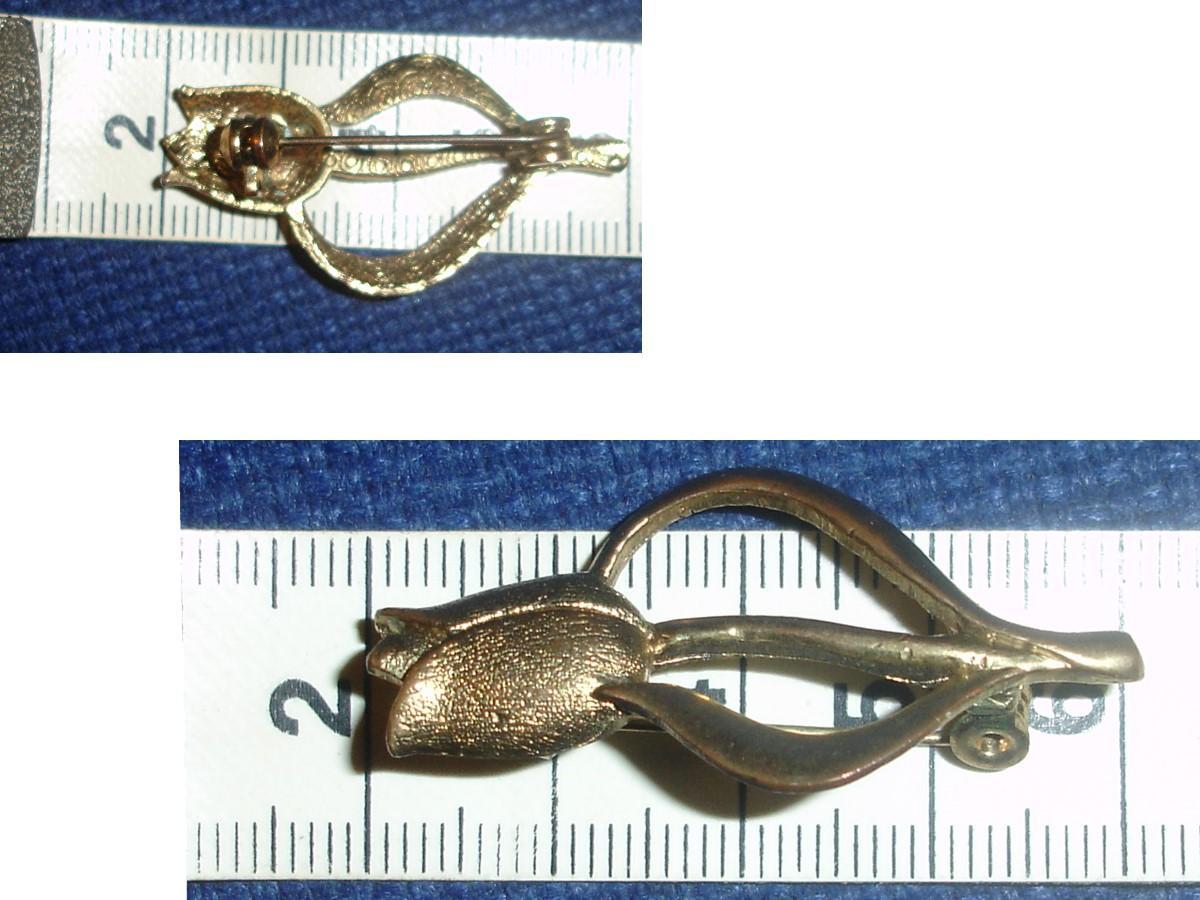 troc de troc vintage : broche tulipe dorÉe image 0